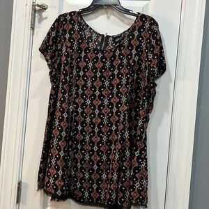 TORRID Shirt Plus Size 1 ALL  Over Print Rayon Lightweight Boho Womens